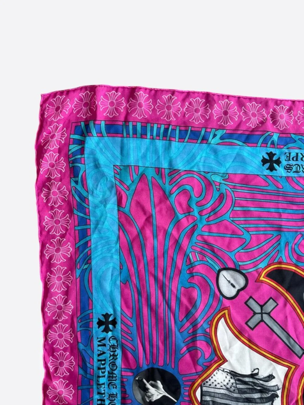 Chrome Hearts Mapplethorpe Pink & Blue Graphic Silk Scarf